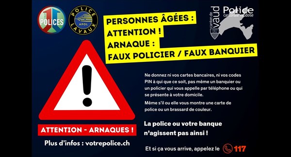 Personnes âgées - attention aux arnaques des faux policiers ou banquiers